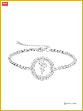Stainless Steel Fairy Charm Bracelet Adjustable CZ Angel Wings